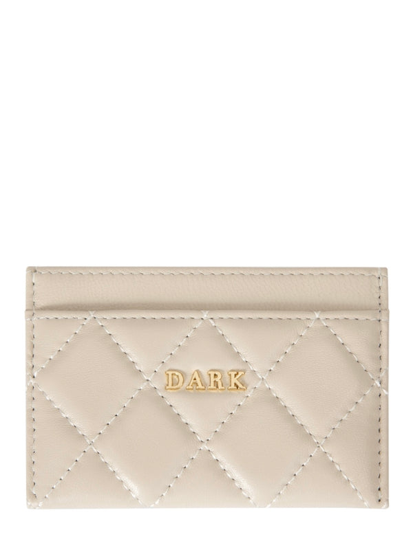 Leather Quilted Card Holder, Sand