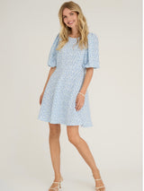 Gino 3/4 dress, Blue/White