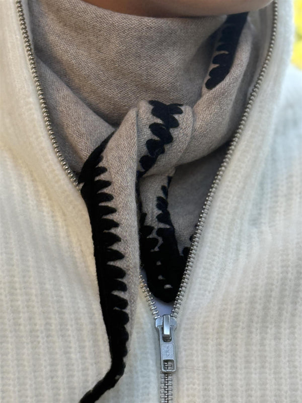 Mina Stitched Merino Scarf, Desert