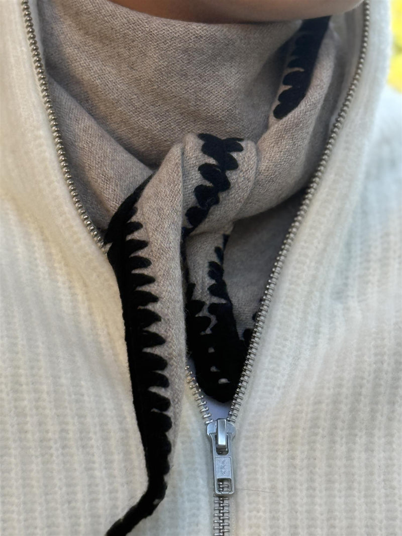 Mina Stitched Merino Scarf, Desert