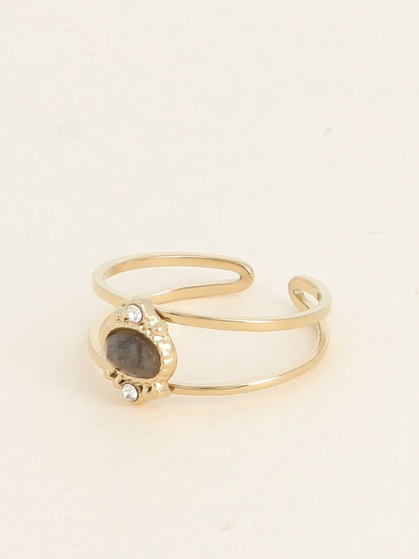 Cleo ring, gold/gray