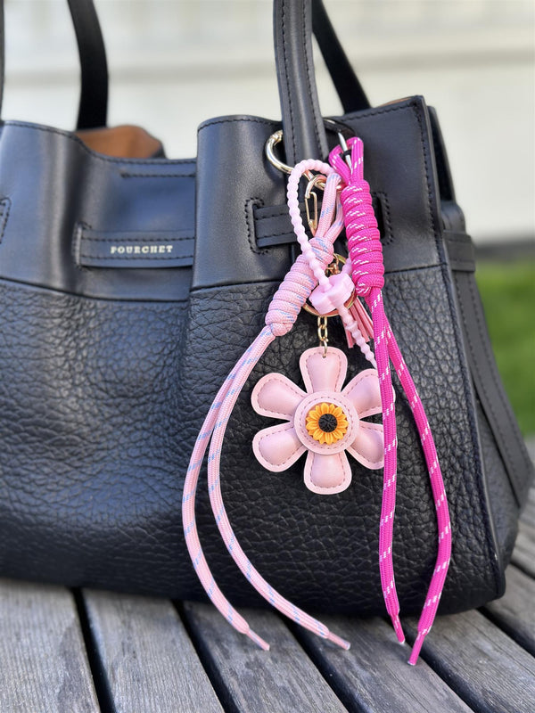 Bag Charm, Pink Flower