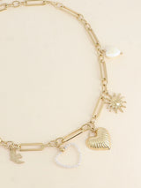 Necklace w/charms, Gold