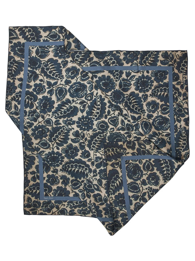 Classical Blue Flower Scarf