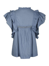 Jayla S Voile Top, Smoke Blue