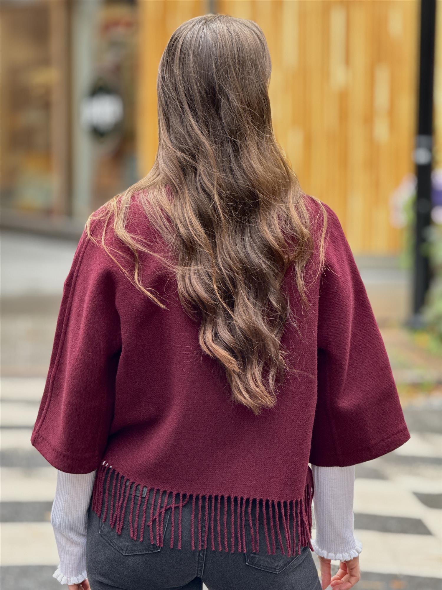 Keyla Lambswool Jacket, Burgunder