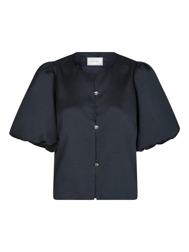 Aisa Dull Satin Blouse, Navy