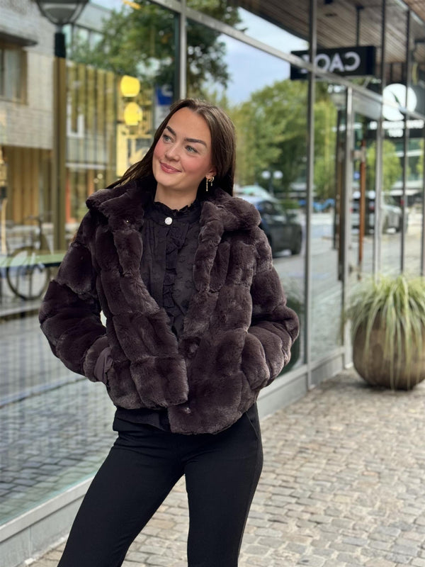 Fake Fur Jacket, Brown