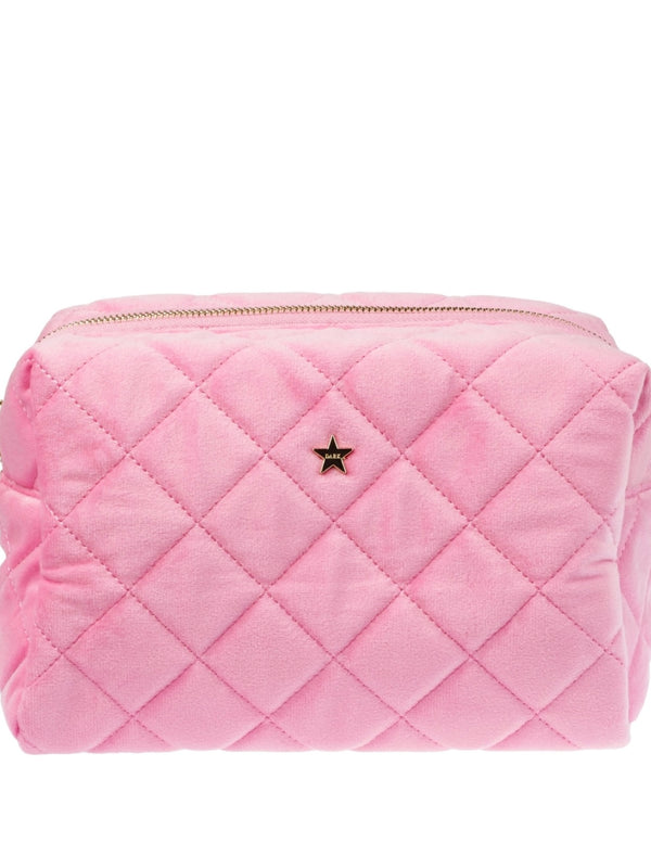 Velvet Square Make-Up Pouch L, Bubblegum Pink