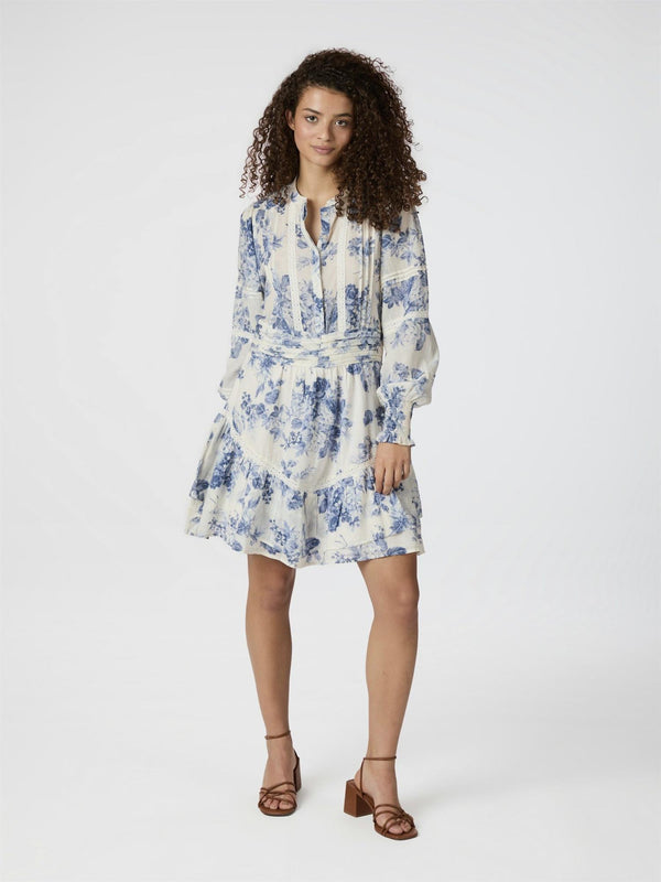 Roberta Flower Flow Dress, Light Blue