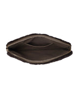 Faux Fur Quilted Mac Cover, Chocolate Brown