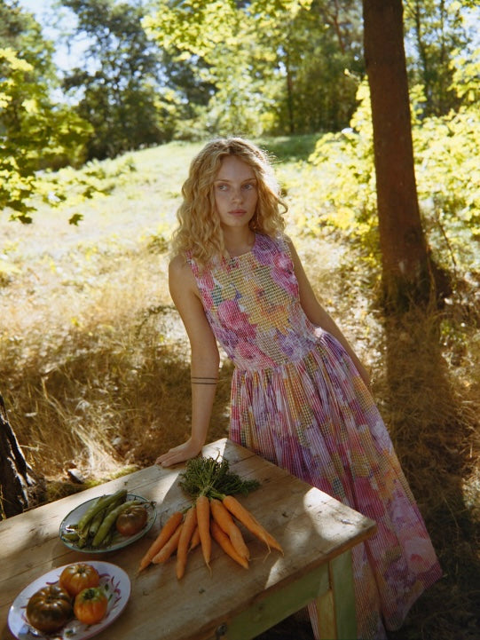 Checks Maxi Dress, Confetti