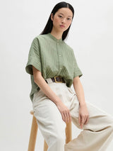 Blouse, boyfriend shape, kent collar