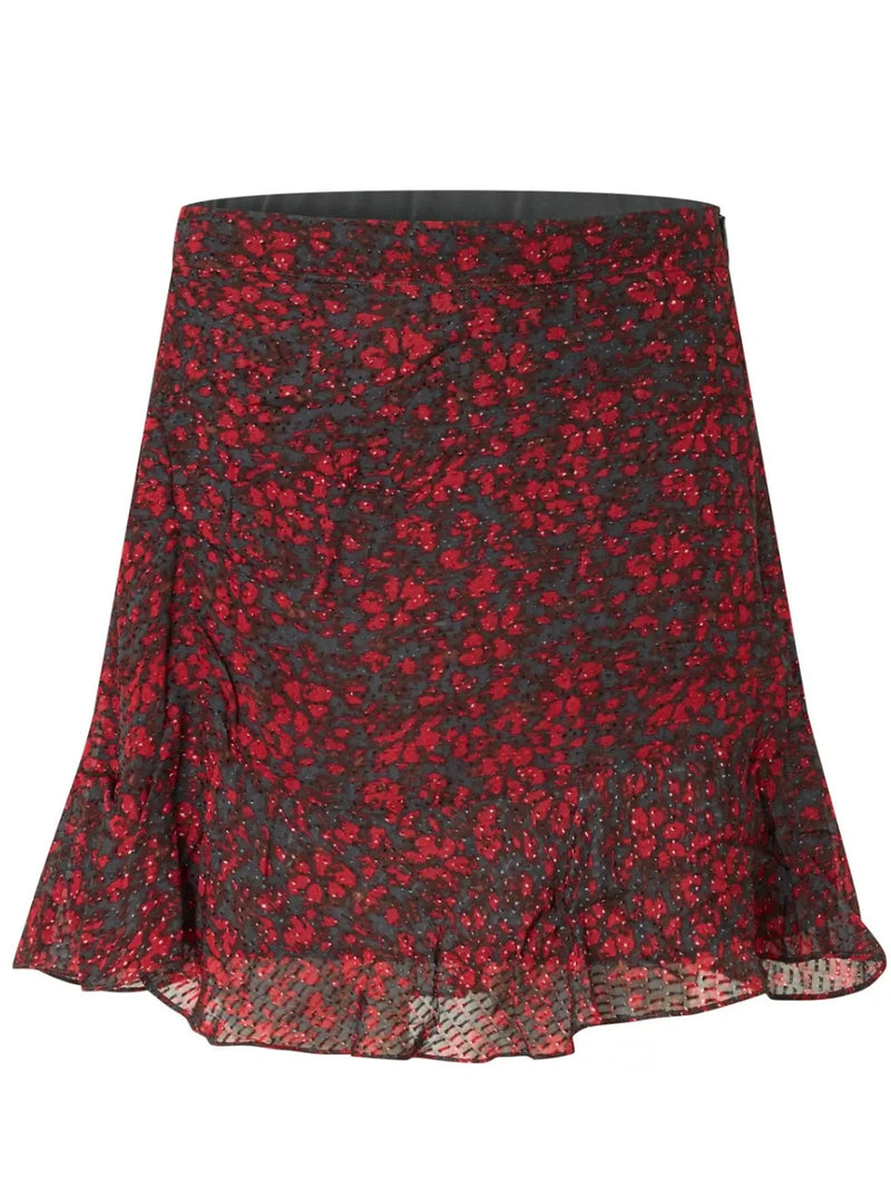 Scratch Mini Skirt, Red