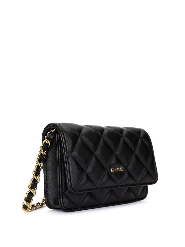 Leather Quilted Mini Bag, Black