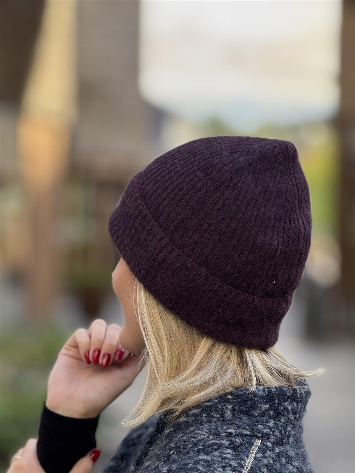 RAFFI Beanie, Red Wine Melange