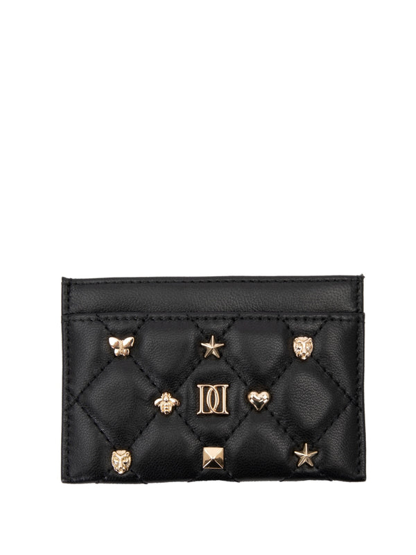 Leather Quilted Card Holder w/Sign Studs