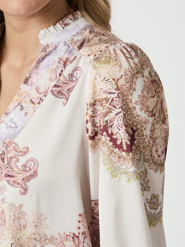 Roselle Artist Paisley Blouse,Ivory
