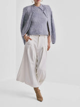 Hairy Knit Jacket, Sky Blue