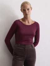 T-shirt, long sleeve, boat neck