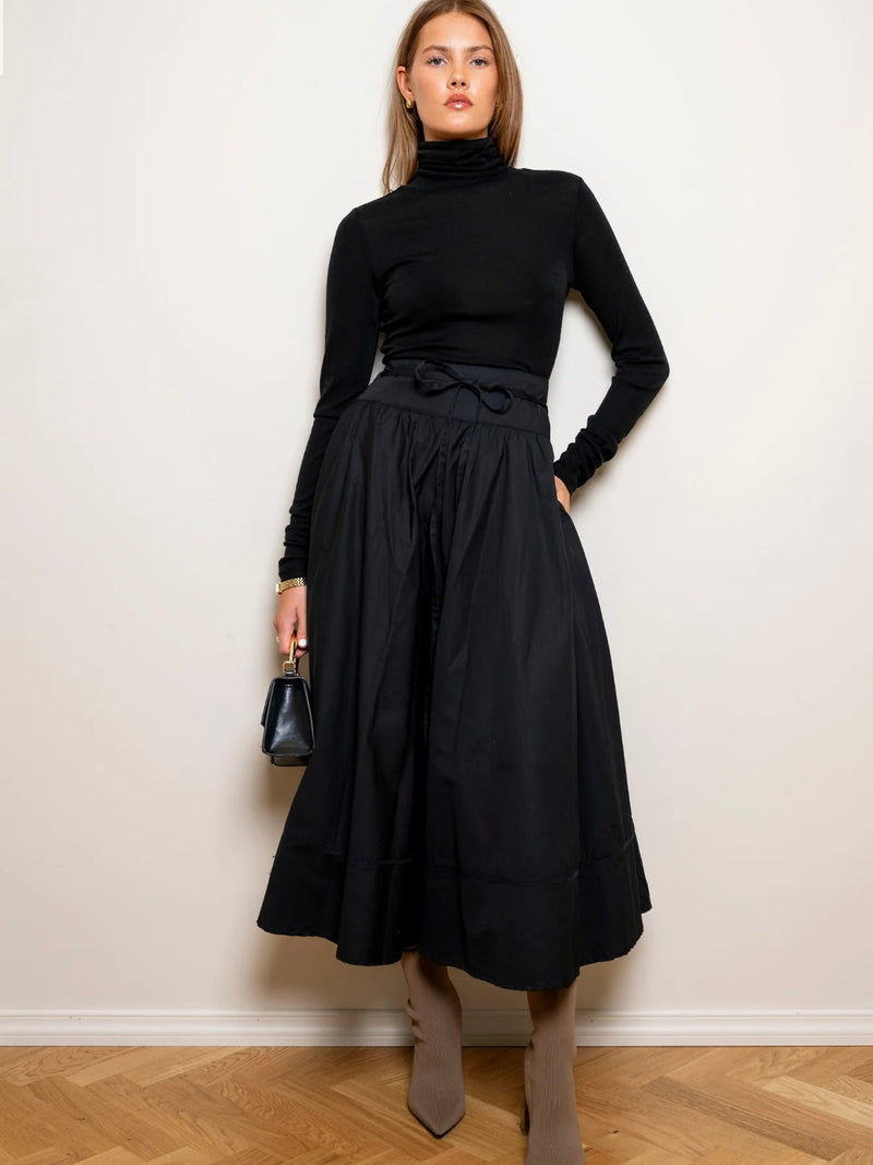 Astrid Skirt, Ebony Poplin