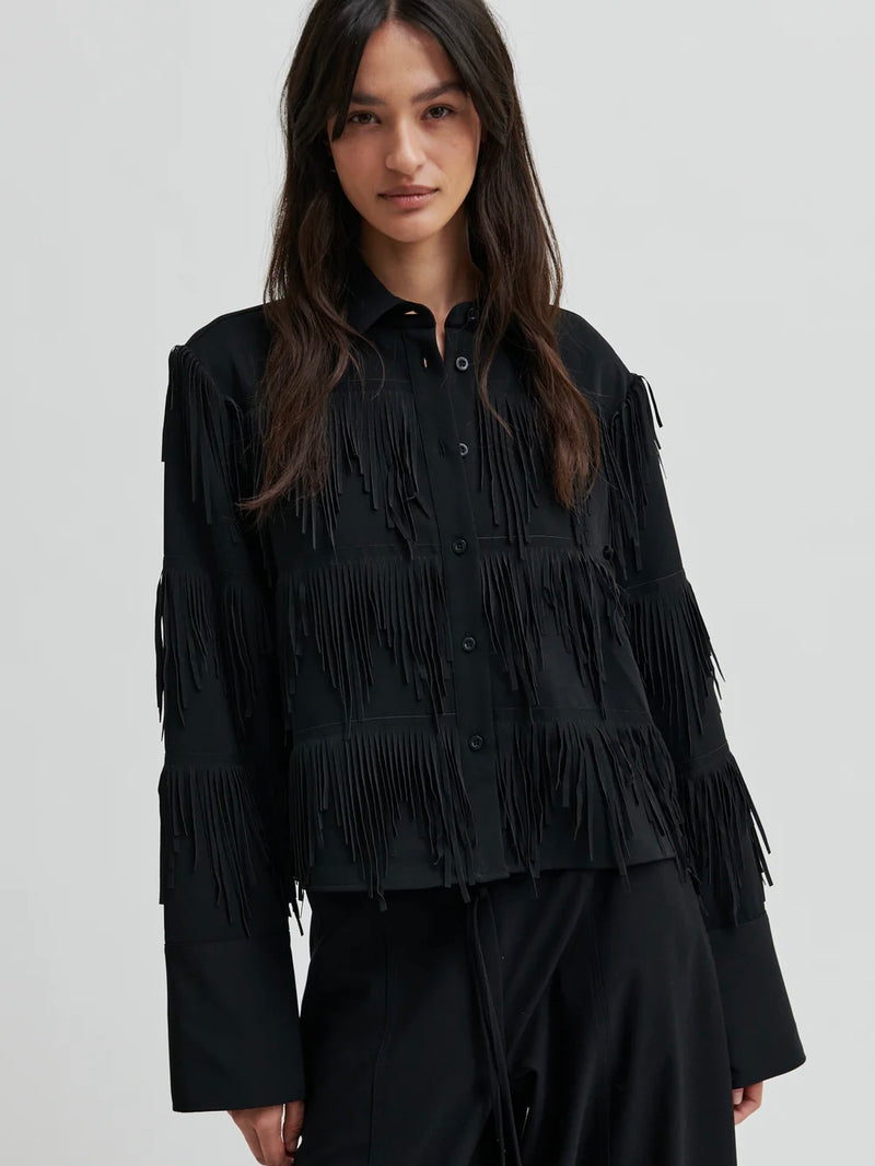 Dancing Cropped Shirt, Black