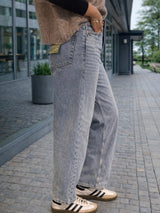 Denim trouser, relaxed fit, cropped length