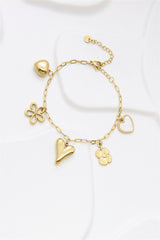 Bracelet, Heart & flower