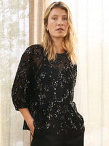 Vivan PW Blouse, Black Sequins