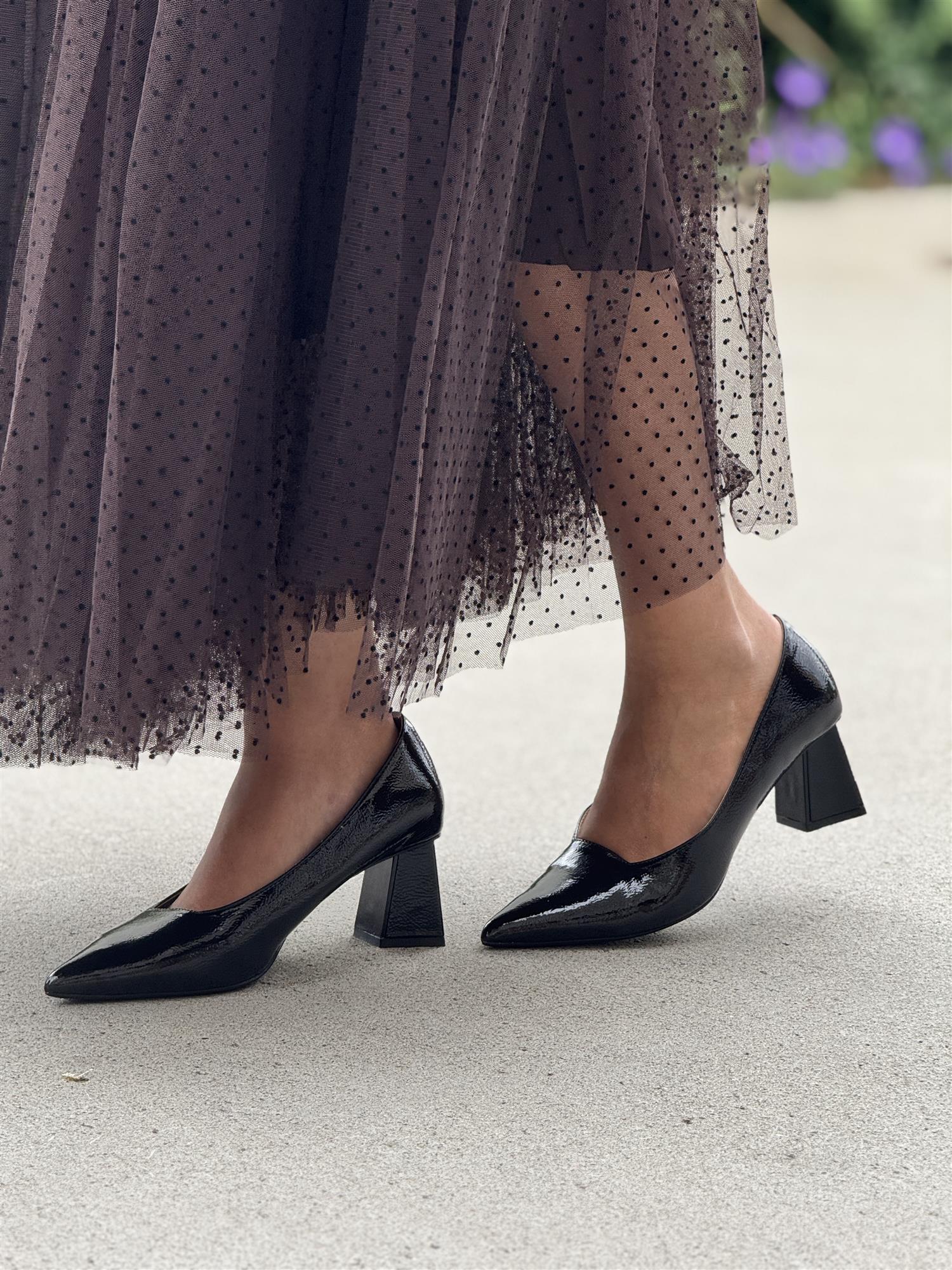 BIAMARALYN Court Shoe Faux Leather, Black