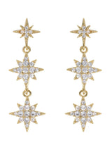 Aurora - Dangling Crystal Star Stud Earrings