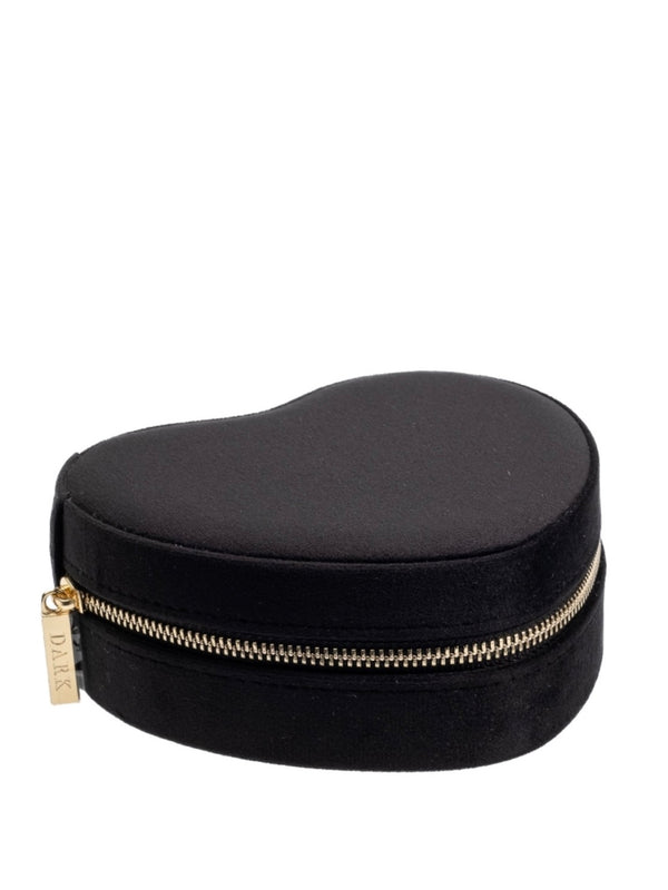 Velvet Heart Jewellery Box, Black