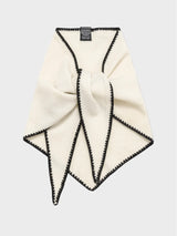 Mina Stitched Merino Scarf, Eggshell