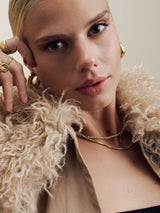 Melina - Crystal Necklace Stainless Steel - Gold