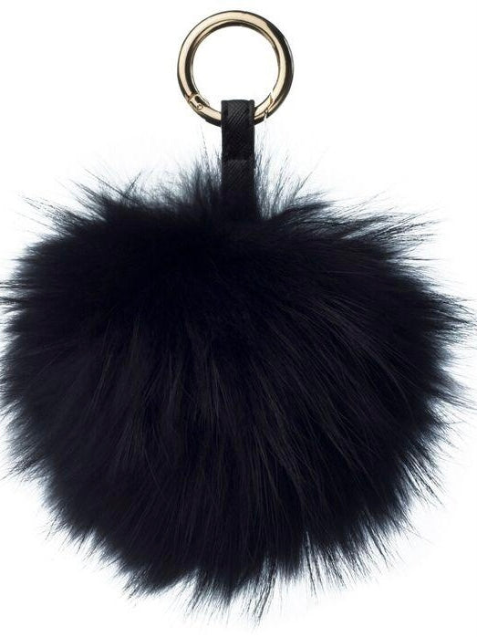 Raccoon Key Ring Pom Pom, Black