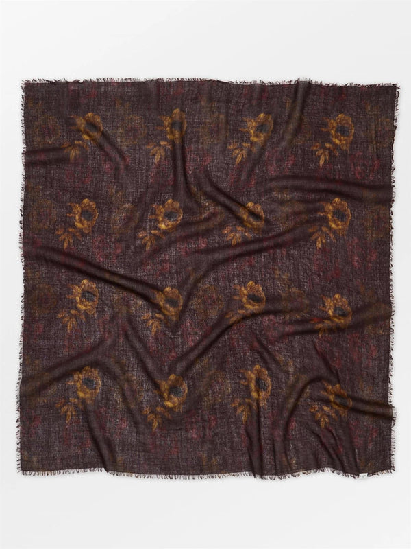 Magna Flower Siw Scarf, Brown