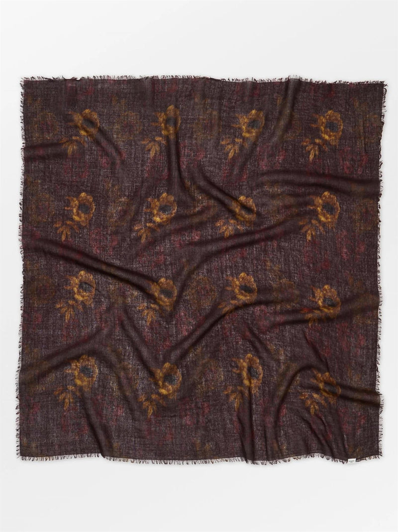 Magna Flower Siw Scarf, Brown