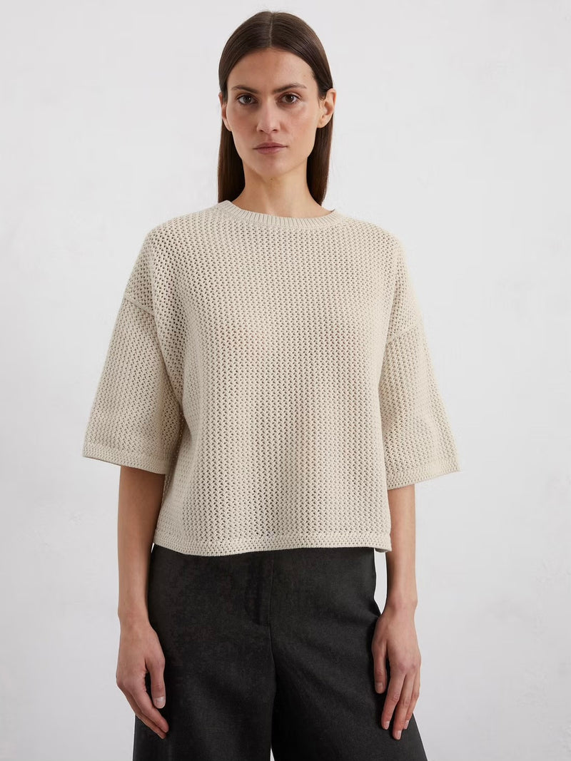 Pullover, short sleeve, round-neck