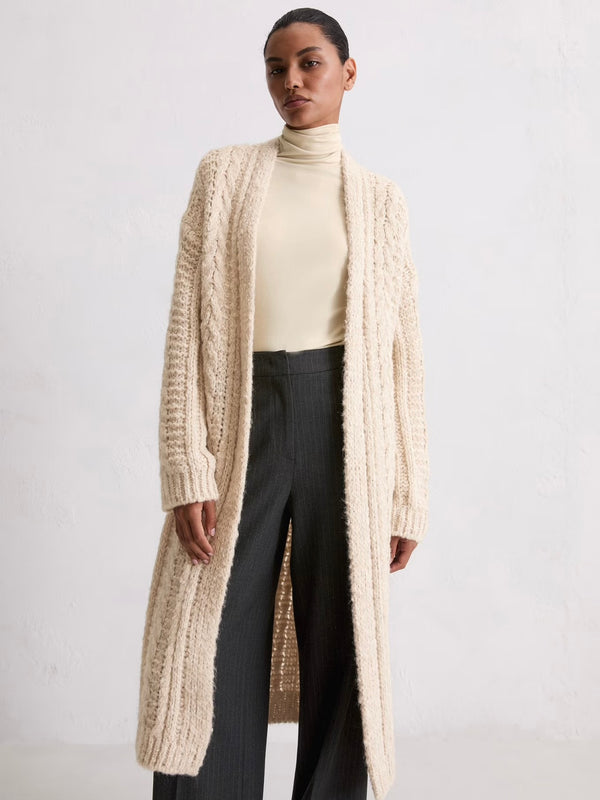 Cardigan, longsleeve, V-neck, Natural Stone
