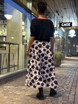 Cord Maxi Skirt, White/Black