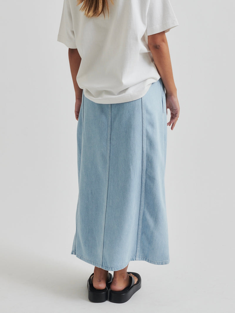 Irvin Denim Skirt, Light Blue Denim