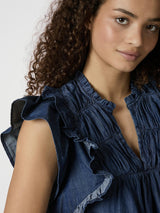 Jayla Denim Top, Blue