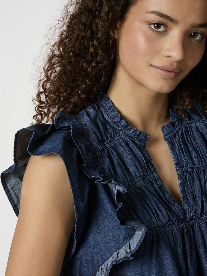 Jayla Denim Top, Blue
