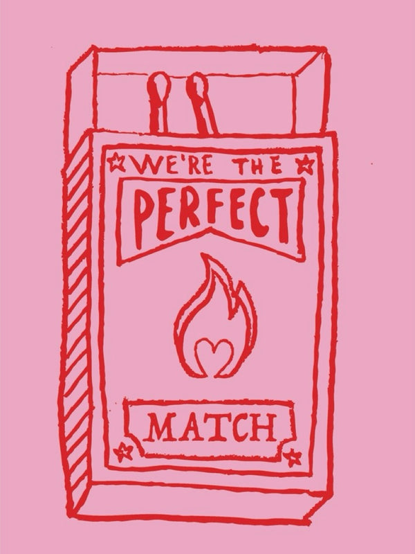 We’re the perfect match postcard