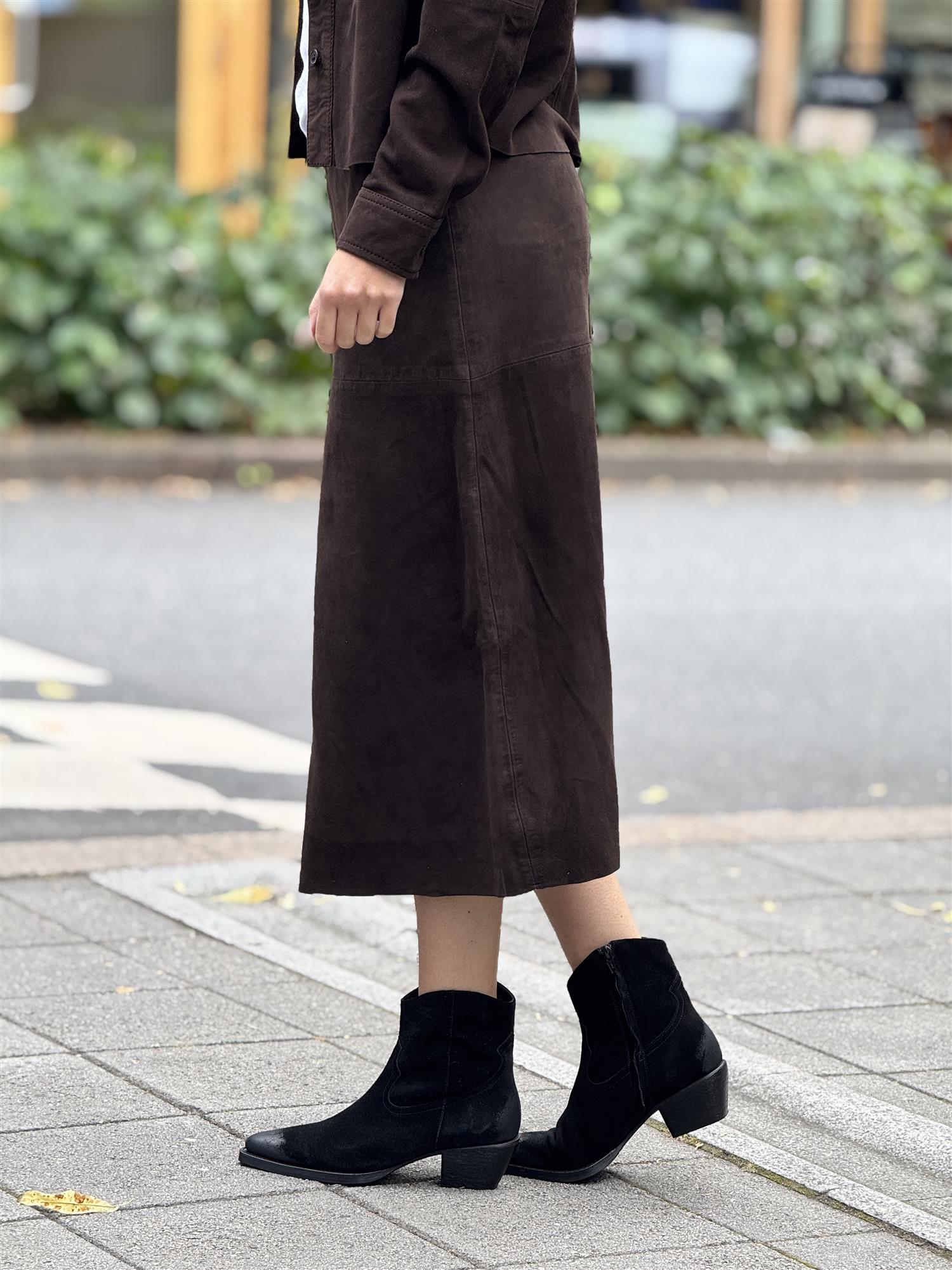 Alba Midi Skirt, Dark Brown