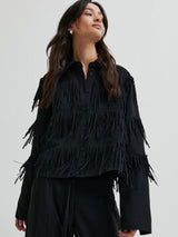 Dancing Cropped Shirt, Black