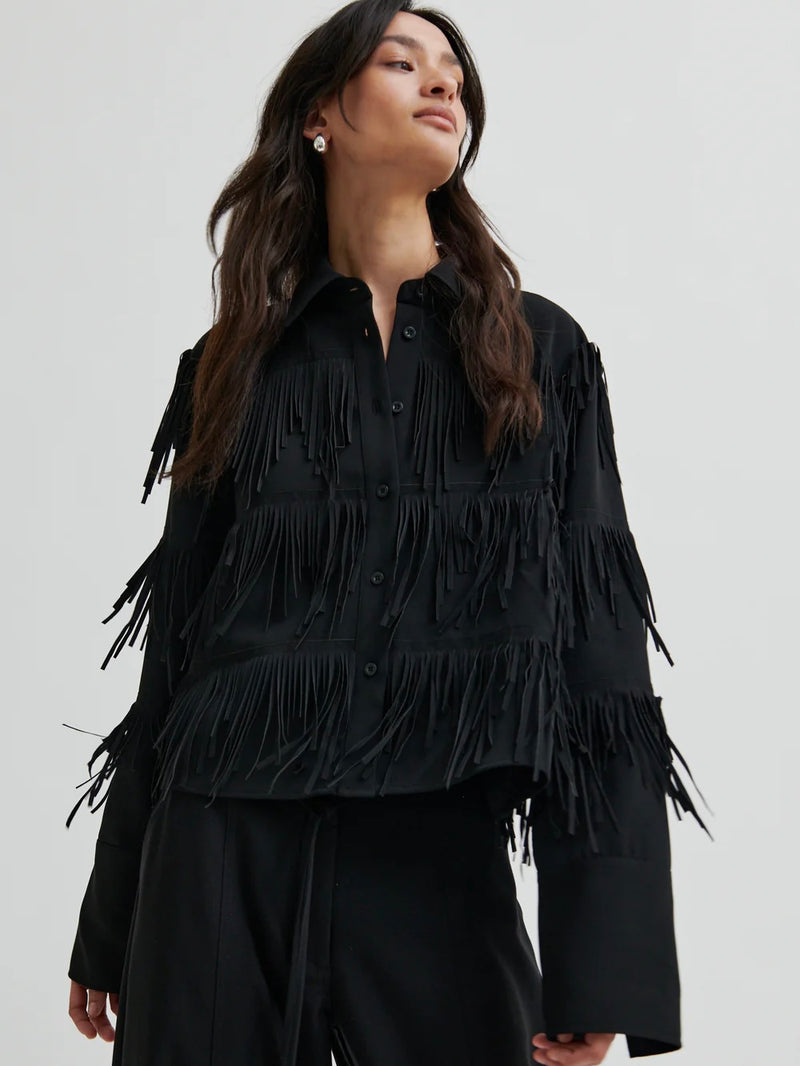 Dancing Cropped Shirt, Black