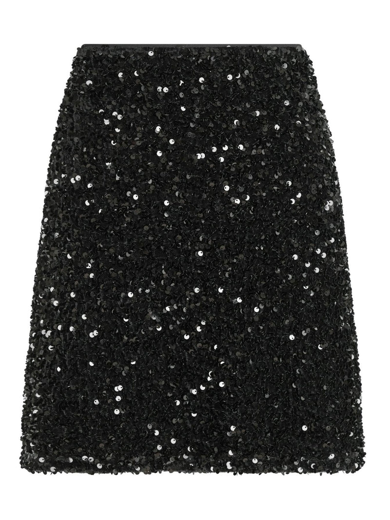 Miva Velvet Sequins Skirt, Black