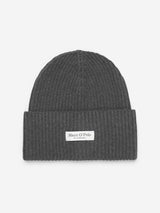 Beanie, knitted, fold-up, structured, Grey Melange