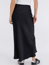 Vicky Heavy Sateen Skirt, Black